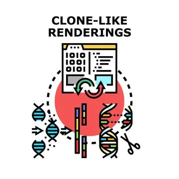 Gene engineering and data cloning process concept Stock Illustration