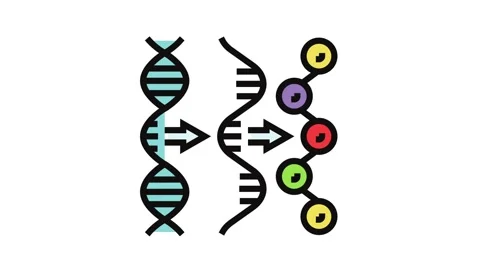 Gene expression cryptogenetics color icon animation Stock Footage 326103906