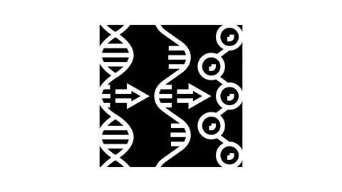 Gene expression cryptogenetics glyph icon animation Stock Footage 326150901