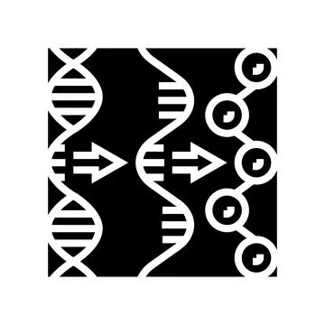 Gene expression cryptogenetics glyph icon vector illustration イラスト素材