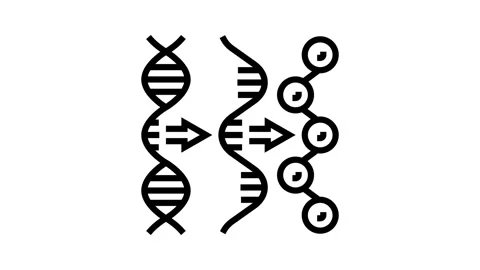 Gene expression cryptogenetics line icon animation Stock Footage 326130397