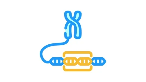 Gene genetic engineering color icon animation Stock Footage 327257447