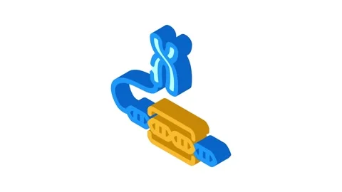 Gene genetic engineering isometric icon animation Stock Footage 327277099