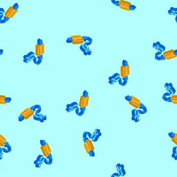 Gene genetic engineering isometric icon seamless pattern イラスト素材