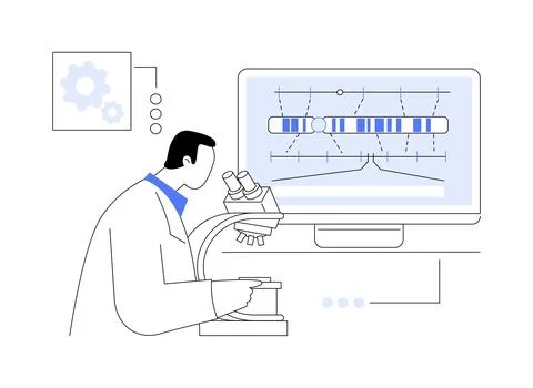 Gene mapping abstract concept vector illustration. Stock Illustration