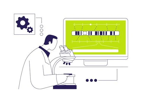 Gene mapping abstract concept vector illustration. Stock Illustration