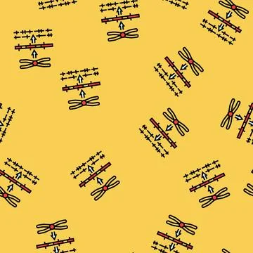 Gene mapping cryptogenetics vector seamless pattern 스톡 일러스트