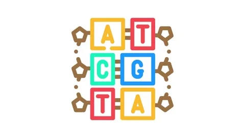 Gene molecular structure color icon animation Stock Footage 327271459
