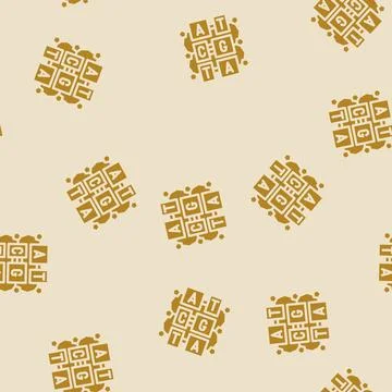 Gene molecular structure glyph vector seamless pattern Stock Illustration