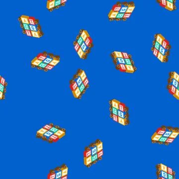 Gene molecular structure isometric icon seamless pattern Stock Illustration