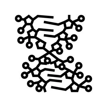 Gene molecular structure line icon vector illustration Stock Illustration