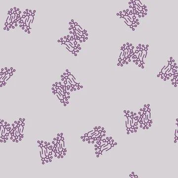 Gene molecular structure line seamless pattern Stockillustratie