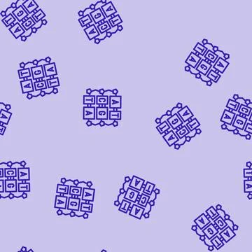 Gene molecular structure line vector seamless pattern Stock Illustration