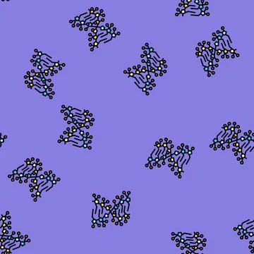 Gene molecular structure vector seamless pattern Stock Illustration