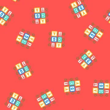 Gene molecular structure vector seamless pattern Illustrazione stock