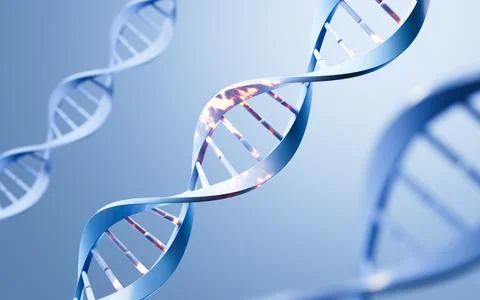 Gene mutation and molecular structure, 3d rendering. Stock Illustration