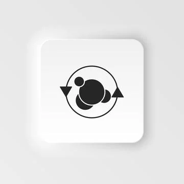 Gene, science, atom. Bioengineering neumorphic style vector icon. Biotechnology Stock Illustration