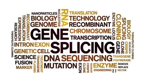 Gene Splicing animated word cloud,animation kinetic typography seamless loop. Stock Footage 293755009