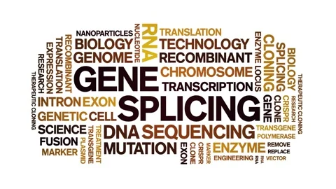 Gene Splicing animated word cloud,animation kinetic typography seamless loop. Stock Footage 293755012