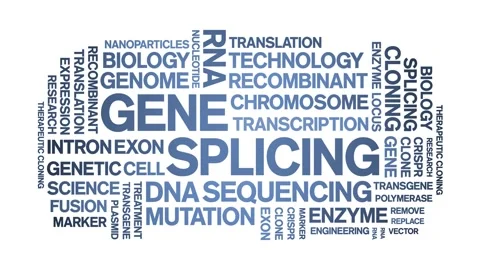 Gene Splicing animated word cloud,animation kinetic typography seamless loop. Stock Footage 293755031