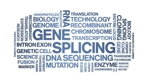 Gene Splicing animated word cloud,animation kinetic typography seamless loop. Stock Footage 293755038