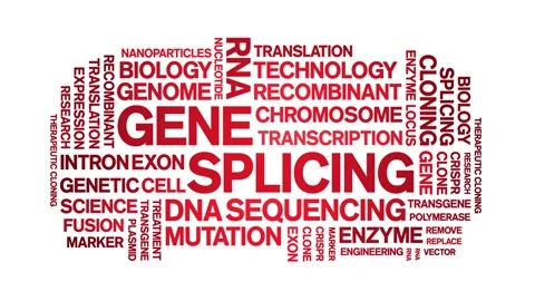 Gene Splicing animated word cloud,animation kinetic typography seamless loop. Stock Footage 293755057