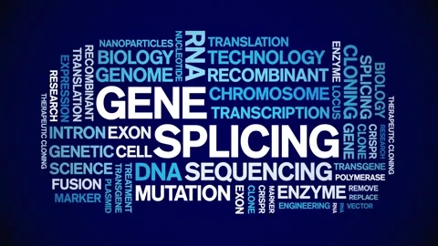 Gene Splicing animated word cloud,animation kinetic typography seamless loop. Stock Footage 293755220
