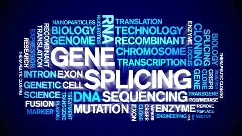 Gene Splicing animated word cloud,animation kinetic typography seamless loop. Stock Footage 293755247