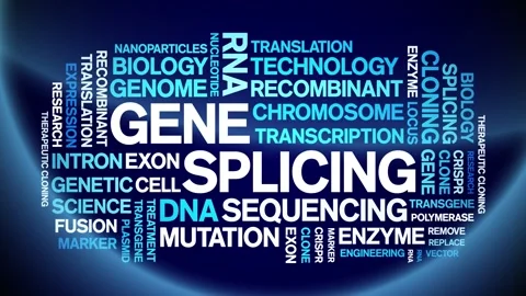 Gene Splicing animated word cloud,animation kinetic typography seamless loop. Stock Footage 293755438