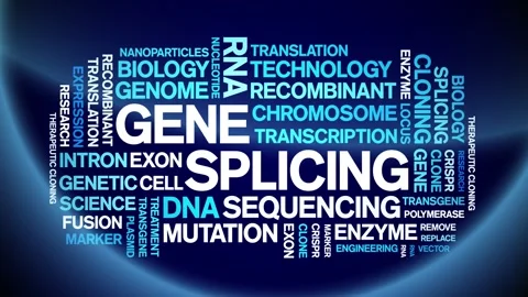 Gene Splicing animated word cloud,animation kinetic typography seamless loop. Stock Footage 293755501