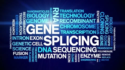 Gene Splicing animated word cloud,animation kinetic typography seamless loop. Stock Footage 293755557
