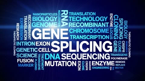 Gene Splicing animated word cloud,animation kinetic typography seamless loop. Stock Footage 293755609