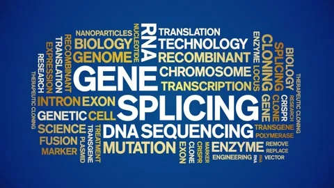 Gene Splicing animated word cloud,animation kinetic typography seamless loop. Stock Footage 293755908