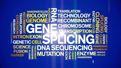 Gene Splicing animated word cloud,animation kinetic typography seamless loop. Stock Footage 293755987