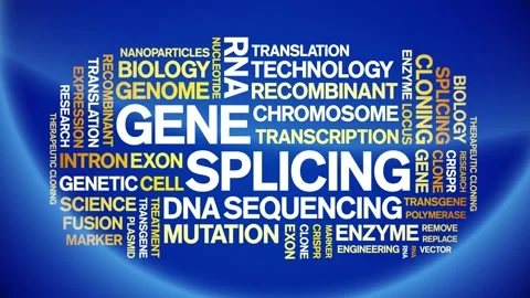 Gene Splicing animated word cloud,animation kinetic typography seamless loop. Stock Footage 293756092