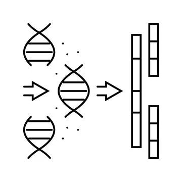 Gene splicing cryptogenetics line icon vector illustration Stock Illustration