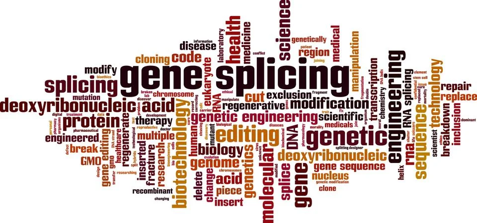 Gene splicing word cloud Stock Illustration