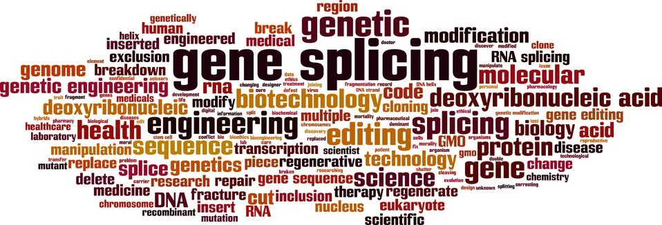 Gene splicing word cloud Stock Illustration