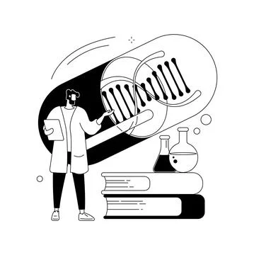 Gene therapy abstract concept vector illustration. Stock Illustration