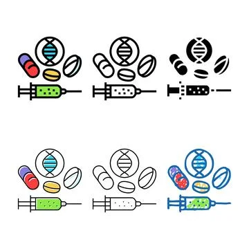 Gene therapy cryptogenetics diversity color icon vector Stock Illustration