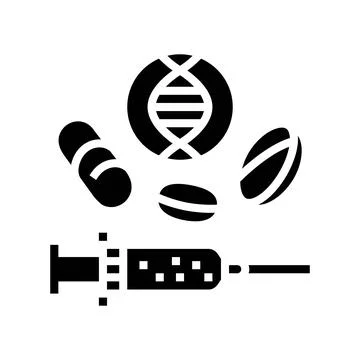 Gene therapy cryptogenetics glyph icon vector illustration 스톡 일러스트