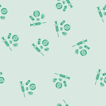 Gene therapy cryptogenetics glyph seamless pattern イラスト素材