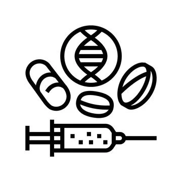 Gene therapy cryptogenetics line icon vector illustration Illustrazione stock