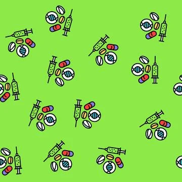 Gene therapy cryptogenetics vector seamless pattern 스톡 일러스트