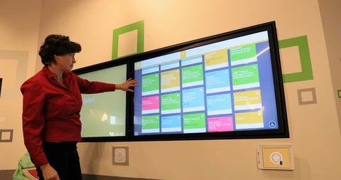 Geneology computer data touch screen display 4K Stock Footage 102412148