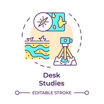 General and desk studies multi color concept icon Stock-Illustration