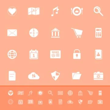 General application color icons on orange background Illustrazione stock