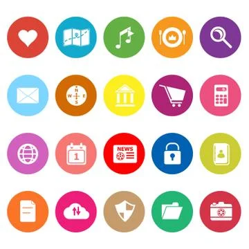 General application flat icons on white background イラスト素材