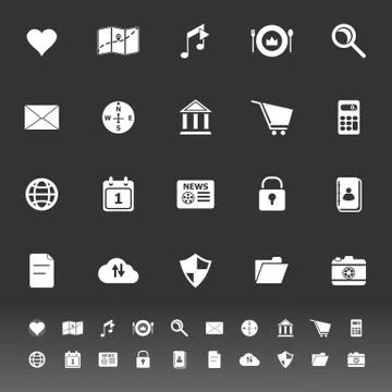 General application icons on gray background Stock Illustration