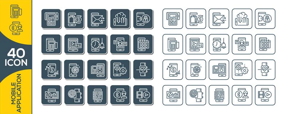 General basic icon symbol phone application user interface. set of applicatio イラスト素材